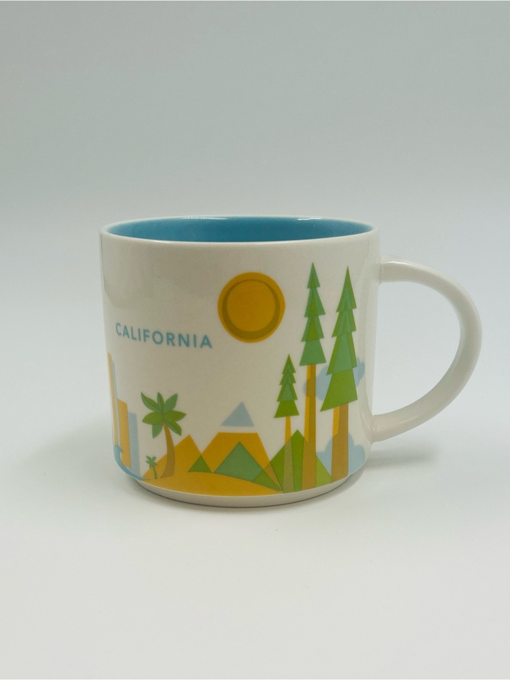California STARBUCKS Ceramic Mug - YOU ARE HERE collection Blue Interior